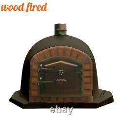 Brick outdoor wood fired Pizza oven 90cm black corner Deluxe model