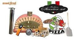 Brick outdoor wood fired Pizza oven 90cm brick red Italian model (package)