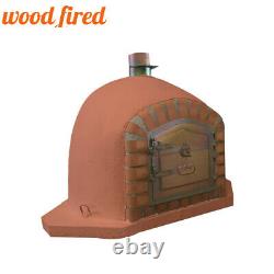 Brick outdoor wood fired Pizza oven 90cm brick red corner Deluxe model