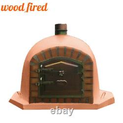 Brick outdoor wood fired Pizza oven 90cm terracotta corner Deluxe model