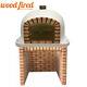 Brick Outdoor Wood Fired Pizza Oven 90cm White Deluxe Model With Matching Stand