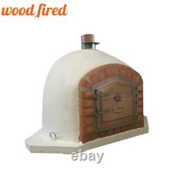 Brick outdoor wood fired Pizza oven 90cm white corner Deluxe model