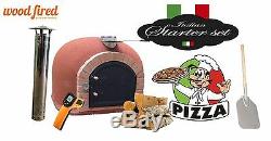 Brick outdoor wood fired Pizza oven 90cm x 90cm superior model chimney mount