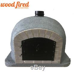 Brick outdoor wood fired Pizza oven 90cm x 90cm supreme grey with grey arch