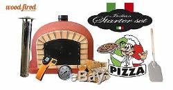 Brick outdoor wood fired Pizza oven 90cm x 90cm terracotta supreme model package