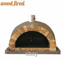 Brick outdoor wood fired Pizza oven brown 100cm Pro italian rock face