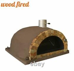 Brick outdoor wood fired Pizza oven brown 100cm Pro italian rock face