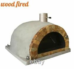 Brick outdoor wood fired Pizza oven grey 100cm Pro italian rock face package