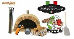 Brick outdoor wood fired Pizza oven sand 100cm Pro italian rock face package
