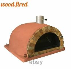 Brick outdoor wood fired Pizza oven terracotta 100cm Pro italian rock face