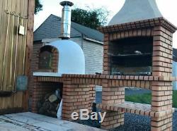 Brick wood outdoor fired Pizza oven White Deluxe Wooden BBQ Different sizes