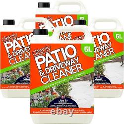 Cleenly Patio Drive Way Brick Cleaner 20L Green Mould Algae Killer 25% Stronger