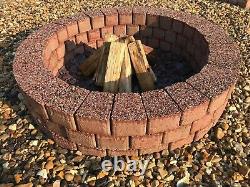 Cooper Fire pit granite slab fire place DIY Garden Patio cooper bricks BBQ
