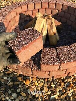 Cooper Fire pit granite slab fire place DIY Garden Patio cooper bricks BBQ