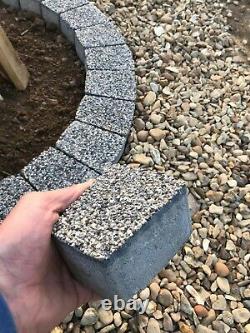 Dark gray fire pit granite slab fire place DIY Garden Patio bricks Terrace Decor