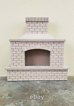 Dollhouse Miniature Outdoor Fireplace Large Brick Brick Style 112 Scale