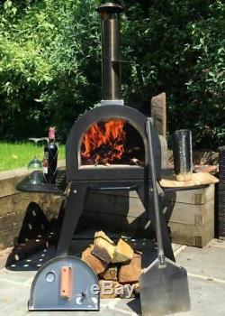 Dome Outdoor Pizza Oven Ovens Stone Base Brick Wood Fired Smoker Stainless Steel