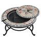 Fire Pit Table Outdoor Bbq Grill Firepit Brazier Garden Log Stove Patio Heater