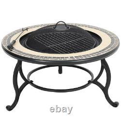 Fire Pit Table Outdoor BBQ Grill Firepit Brazier Garden Log Stove Patio Heater