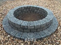 Fire Pit stone brick Fire place log burner heater concrete bbq smokeless rounded