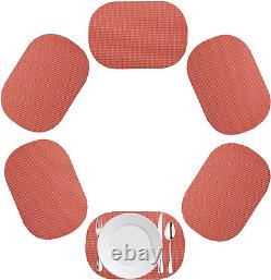 Fishnet Oval Placemat for Any Outdoor Table Brick Red Set of 6 Small