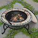 Garden Outdoor Bbq Grill Fire Pit Brazier Mosaic Round Bowl Heater Table Stove
