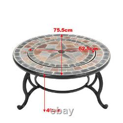 Garden Outdoor BBQ Grill Fire Pit Brazier Mosaic Round Bowl Heater Table Stove