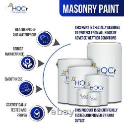 HQC Smooth Masonry Emulsion Paint 1L To 10L 23 Colours