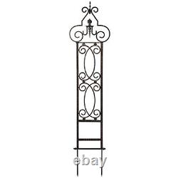 H Potter GAR124W1 Wall Trellis Metal Iron Garden Scroll with Mounting Brackets