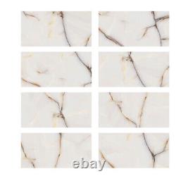 High Gloss White & Brown Porcelain Tiles 60x120cm for Walls&Floors