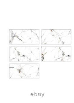 High Gloss White & Grey Porcelain Tiles 600x1200mm for Walls & Floor