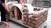 How To Build A Smokeless Wood Stove With A Red Brick And Cement Grill