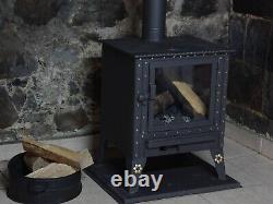 Large Fireplace Stove, Handmade Warming Stove with Cast Iron Grate, Nostalgic