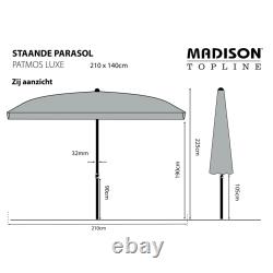 Madison Parasol Patmos Luxe Rectangle 210x140cm Outdoor Umbrella Multi Colours M