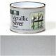 Metallic Silver Paint Indoor Outdoor Metal Wood Craft Durable Decorating 180ml
