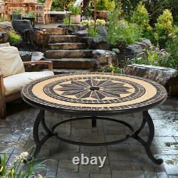Mosaic Fire Pit BBQ Firepit Brazier Outdoor Garden Table Stove Patio Heater 76CM