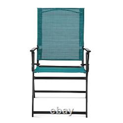 Outdoor Furniture Patio Steel Sling Folding Chair 250-lb Capacity Set of 2