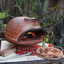 Outdoor Pizza Oven Oval Red Brick Wood Fired Terracotta for Home Garden NEW