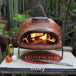 Outdoor Pizza Oven Oval Red Brick Wood Fired Terracotta for Home Garden NEW