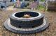 Outdoor Round Fire Pit Kit 1.75m Concrete Bricks Granite Concrete Wood Heater