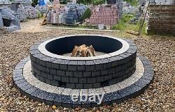 Outdoor round Fire Pit kit 1.75m concrete bricks stone granite wood log heater