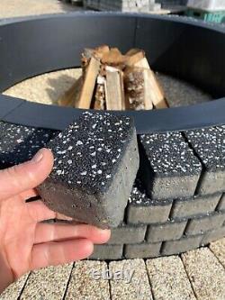 Outdoor round Fire Pit kit 1.75m concrete bricks stone granite wood log heater