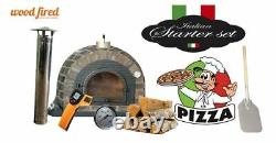 Outdoor wood fired Pizza oven 100cm Prestige blackend brick cast door + package
