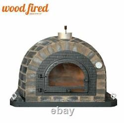 Outdoor wood fired Pizza oven 100cm Prestige blackend brick + cast iron door