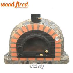 Outdoor wood fired Pizza oven 100cm Prestige brick face + solid cast iron door