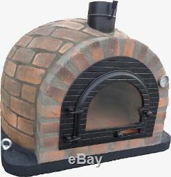 Outdoor wood fired Pizza oven 100cm Prestige rustico brick + cast iron door