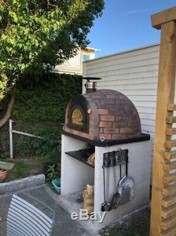 Outdoor wood fired Pizza oven 100cm Prestige rustico brick + cast iron door