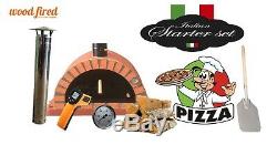 Outdoor wood fired Pizza oven 100cm brick red Pro-Italian orange brick package