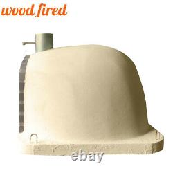 Outdoor wood fired Pizza oven 100cm sand deluxe extra grey brick/gold door