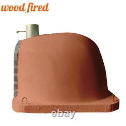 Outdoor wood fired Pizza oven 100cm terracotta deluxe extra grey brick/gold door